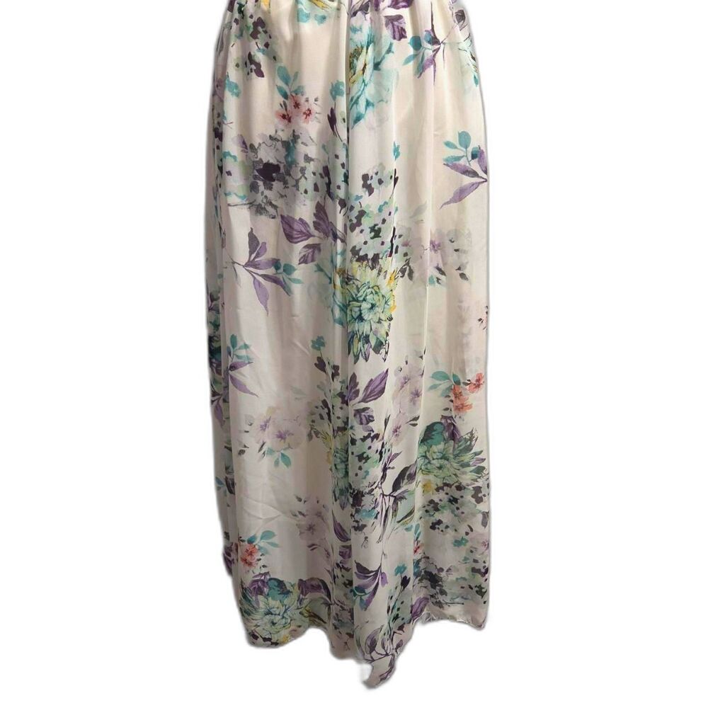 lightweight, semi-sheer floral chiffon maxi skirt